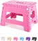 Folding Step Stool 9", Kids Step Stool, Heavy Duty Step Stools for Adults, Compact Foot Stools, Light-Weight Toddler Step Stool for Kitchen, Bathroom, Holds Up to 300 lbs (Pink)